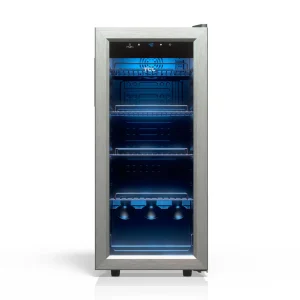 TCL 50 Can 1.8 Cu. Ft. Beverage Cooler, Digital Controls, LED Lighting, Glass Doors, Freestanding, Removable Shelves (TRV050FAS)