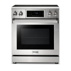 Thor Kitchen 30" Electric Range with 4.55 Cu. Ft. Self-Cleaning Oven, Air Fryer, and Tilt Panel in Stainless Steel (TRE3001)