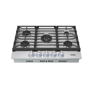 Thor Kitchen 30-Inch Professional Natural Gas Cooktop with Stainless Steel Knobs (TGC30F)