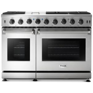 Thor Kitchen 48-Inch Natural Gas Range with 6.8 Cu. Ft. and 6 Cooktop Burners in Stainless Steel (LRG4807U)