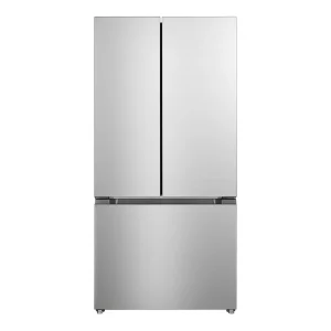 Verona 33-Inch Freestanding French Door Refrigerator with 16.5 cu. ft. Capacity, Automatic Ice Maker, Recessed Handle (VEFFD3316RISL)