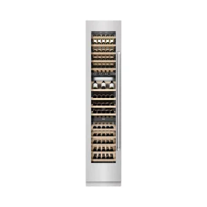 ZLINE 18-Inch 9.0 Cu. Ft. Triple Zone 68 Bottle Left Hinge Column Wine Cooler in Satin Stainless Steel (RCWVL-SN-18)