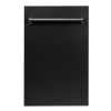 ZLINE 18-Inch Dishwasher in Black Matte with Stainless Steel Tub and Traditional Style Handle, 51dBa (DW-BLM-18)