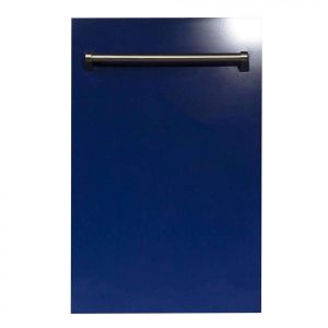 ZLINE 18-Inch Dishwasher in Blue Gloss with Stainless Steel Tub and Traditional Style Handle, 51dBa (DW-BG-18)