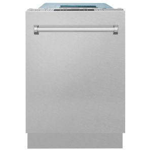 ZLINE 18-Inch Dishwasher in Satin Stainless Steel with Stainless Steel Tub and Traditional Style Handle, 51dBa (DW-SN-H-18)