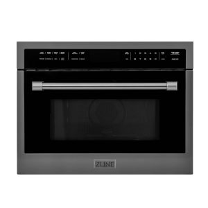 ZLINE 24-Inch Built-in Convection Microwave Oven in Black Stainless Steel with Speed and Sensor Cooking (MWO-24-BS)