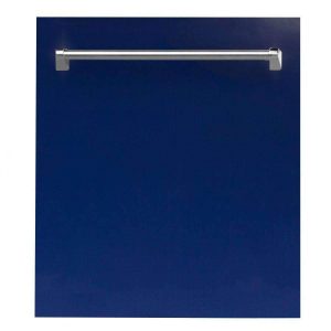ZLINE 24-Inch Dishwasher in Blue Gloss with Stainless Steel Tub and Traditional Style Handle (DW-BG-24)