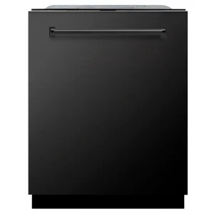 ZLINE 24-Inch Monument Series 3rd Rack Top Touch Control Dishwasher in Black Stainless Steel with Stainless Steel Tub, 44dBa (DWMT-BS-24)