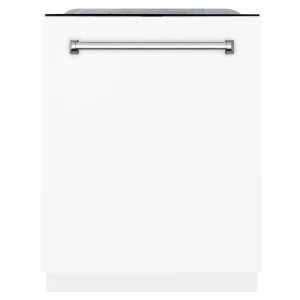ZLINE 24-Inch Monument Series 3rd Rack Top Touch Control Dishwasher in White Matte with Stainless Steel Tub, 44dBa (DWMT-WM-24)