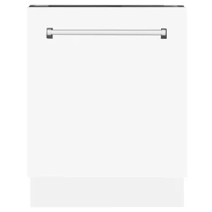 ZLINE 24-Inch Tallac Series 3rd Rack Dishwasher in White Matte with Stainless Steel Tub, 51dBa (DWV-WM-24)
