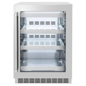 ZLINE 24-Inch Touchstone 151 Can Indoor/Outdoor Beverage Fridge With Stainless Steel Glass Door (RBSO-GS-24)