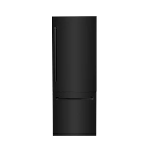 ZLINE 30-Inch 16.1 cu. ft. Built-In 2-Door Bottom Freezer Refrigerator with Internal Water and Ice Dispenser in Black Stainless Steel (RBIV-BS-30)