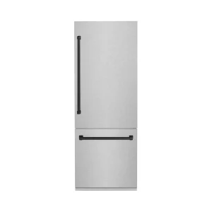 ZLINE 30-Inch Autograph Edition 16.1 cu. ft. Built-in 2-Door Bottom Freezer Refrigerator with Internal Water and Ice Dispenser in Fingerprint Resistan