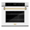 ZLINE 30-Inch Autograph Edition Professional True Convection Single Wall Oven with Air Fry and Self Clean in Satin Stainless Steel with White Matte Do