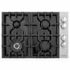 ZLINE 30-Inch Gas Cooktop with 4 Gas Burners and Black Porcelain Top (RC30-PBT)