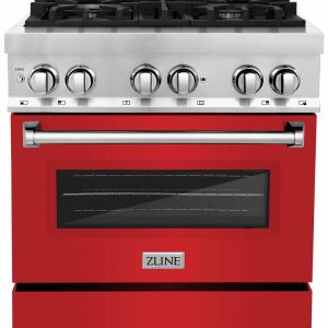 ZLINE 30-inch Legacy Series Dual Fuel Range with Red Matte Door (RA-RM-30)