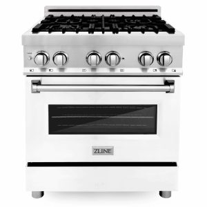 ZLINE 30-inch Legacy Series Dual Fuel Range with White Matte Door (RA-WM-30)