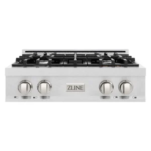 ZLINE 30-Inch Porcelain Gas Stovetop in Satin Stainless Steel with 4 Gas Burners (RTS-30)
