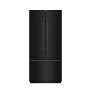ZLINE 36-Inch 19.6 Cu. Ft. French Door Built-In Bottom Freezer Refrigerator with Water Dispenser and Ice Maker in Black Stainless Steel with Graphite