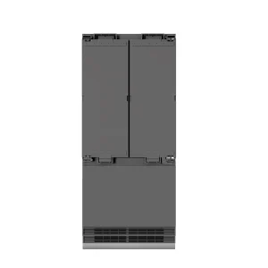 ZLINE 36-Inch 19.6 Cu. Ft. French Door Built-In Bottom Freezer Refrigerator with Water Dispenser and Ice Maker with Graphite Gray Interior in Panel Re