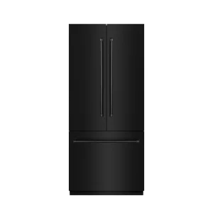 ZLINE 36-Inch 19.6 cu. ft. French Door Built-In Bottom Freezer Refrigerator with Water Dispenser and Ice Maker in Black Stainless Steel with Stainless