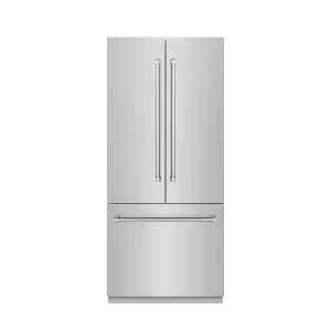 ZLINE 36-Inch 19.6 cu. ft. French Door Built-In Bottom Freezer Refrigerator with Water Dispenser and Ice Maker in Stainless Steel with Stainless Steel