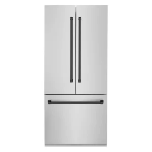 ZLINE 36-Inch Autograph Edition 19.6 cu. ft. Built-in 2-Door Bottom Freezer Refrigerator with Internal Water and Ice Dispenser in Stainless Steel with