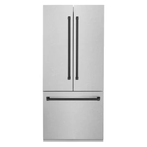 ZLINE 36-Inch Autograph Edition 19.6 cu. ft. Built-in 2-Door Bottom Freezer Refrigerator with Internal Water and Ice Dispenser in Satin Stainless Stee