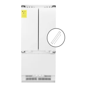 ZLINE 36-Inch Panel Ready 19.6 cu. Ft. Built-In 3-Door French Door Refrigerator with Internal Water and Ice Dispenser, with Stainless Steel Handles (R