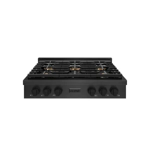 ZLINE 36-Inch Paramount Gas Rangetop with 6 Burner DuoPro™ Cooktop in Black Satin Stainless Steel (PSRTBS-36)