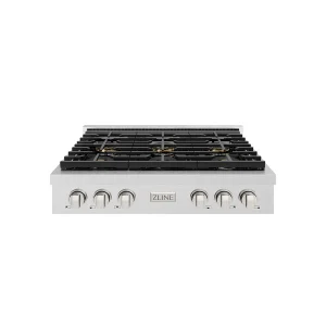 ZLINE 36-Inch Paramount Gas Rangetop with 6 Burner DuoPro™ Cooktop in Satin Stainless Steel (PSRTS-36)