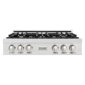 ZLINE 36-Inch Porcelain Gas Stovetop in Satin Stainless Steel with 6 Gas Burners (RTS-36)