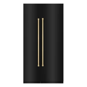 ZLINE 42-Inch Column 12.5 Cu. Ft. Refrigerator and 8.6 Cu. Ft. Freezer in Black Stainless Steel with Champagne Bronze Accent