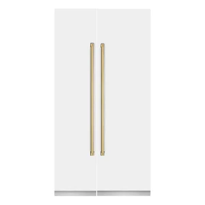 ZLINE 42-Inch Column 12.5 Cu. Ft. Refrigerator and 8.6 Cu. Ft. Freezer in White Matte with Gold Accent
