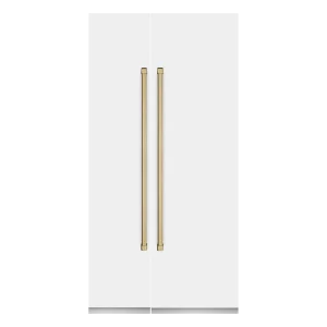ZLINE 42-Inch Column 12.5 Cu. Ft. Refrigerator and 8.6 Cu. Ft. Freezer in White Matte with Champagne Bronze Accent