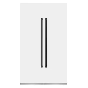 ZLINE 48-Inch Column 12.5 Cu. Ft. Refrigerator and 12.4 Cu. Ft. Freezer in White Matte with Matte Black Accents