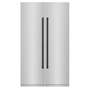 ZLINE 48-Inch Column 12.5 Cu. Ft. Refrigerator and 12.4 Cu. Ft. Freezer in Stainless Steel with Matte Black Accents