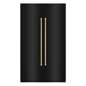 ZLINE 48-Inch Column 12.5 Cu. Ft. Refrigerator and 12.4 Cu. Ft. Freezer in Black Stainless Steel with Champagne Bronze Accents