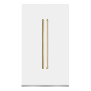 ZLINE 48-Inch Column 12.5 Cu. Ft. Refrigerator and 12.4 Cu. Ft. Freezer in White Matte with Gold Accents