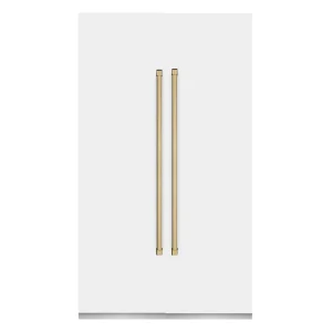 ZLINE 48-Inch Column 12.5 Cu. Ft. Refrigerator and 12.4 Cu. Ft. Freezer in White Matte with Champagne Bronze Accents