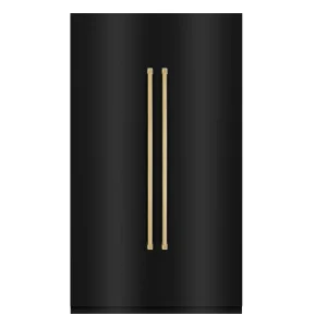 ZLINE 48-Inch Column 12.5 Cu. Ft. Refrigerator and 12.4 Cu. Ft. Freezer in Black Stainless Steel with Gold Accents