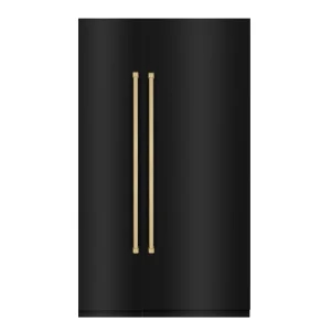 ZLINE 48-Inch Column 16.7 Cu. Ft. Refrigerator and 8.6 Cu. Ft. Freezer in Black Stainless Steel with Champagne Bronze Accent
