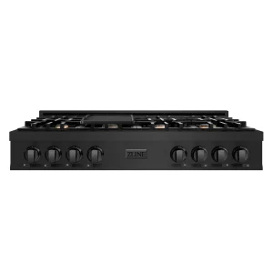 ZLINE 48-Inch Rangetop In Black Stainless With 7 Brass Burners (RTB-BR-48)