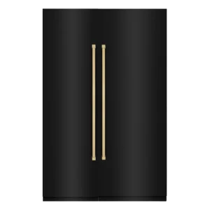 ZLINE 54-Inch Column 16.7 Cu. Ft. Refrigerator and 12.4 Cu. Ft. Freezer in Black Stainless Steel with Champagne Bronze Accent