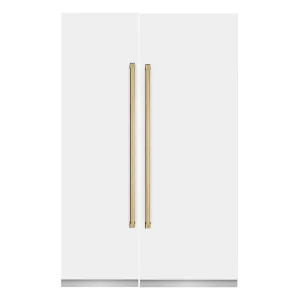 ZLINE 54-Inch Column 16.7 Cu. Ft. Refrigerator and 12.4 Cu. Ft. Freezer in White Matte with Gold Accent