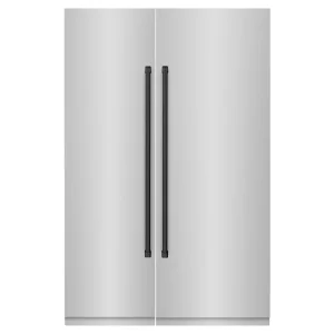 ZLINE 54-Inch Column 16.7 Cu. Ft. Refrigerator and 12.4 Cu. Ft. Freezer in Stainless Steel with Matte Black Accent