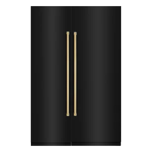 ZLINE 54-Inch Column 16.7 Cu. Ft. Refrigerator and 12.4 Cu. Ft. Freezer in Black Stainless Steel with Gold Accent