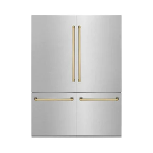 ZLINE 60-Inch Autograph Edition 32.2 cu. ft. Built-in 4-Door French Door Refrigerator with Internal Water and Ice Dispenser in Fingerprint Resistant S