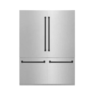 ZLINE 60-Inch Autograph Edition 32.2 cu. ft. Built-in 4-Door French Door Refrigerator with Internal Water and Ice Dispenser in Fingerprint Resistant S