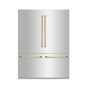ZLINE 60-Inch Autograph Edition Built-In 32.2 cu. ft. 4-Door French Door Refrigerator with Internal Water and Ice Dispenser in Stainless Steel with Go